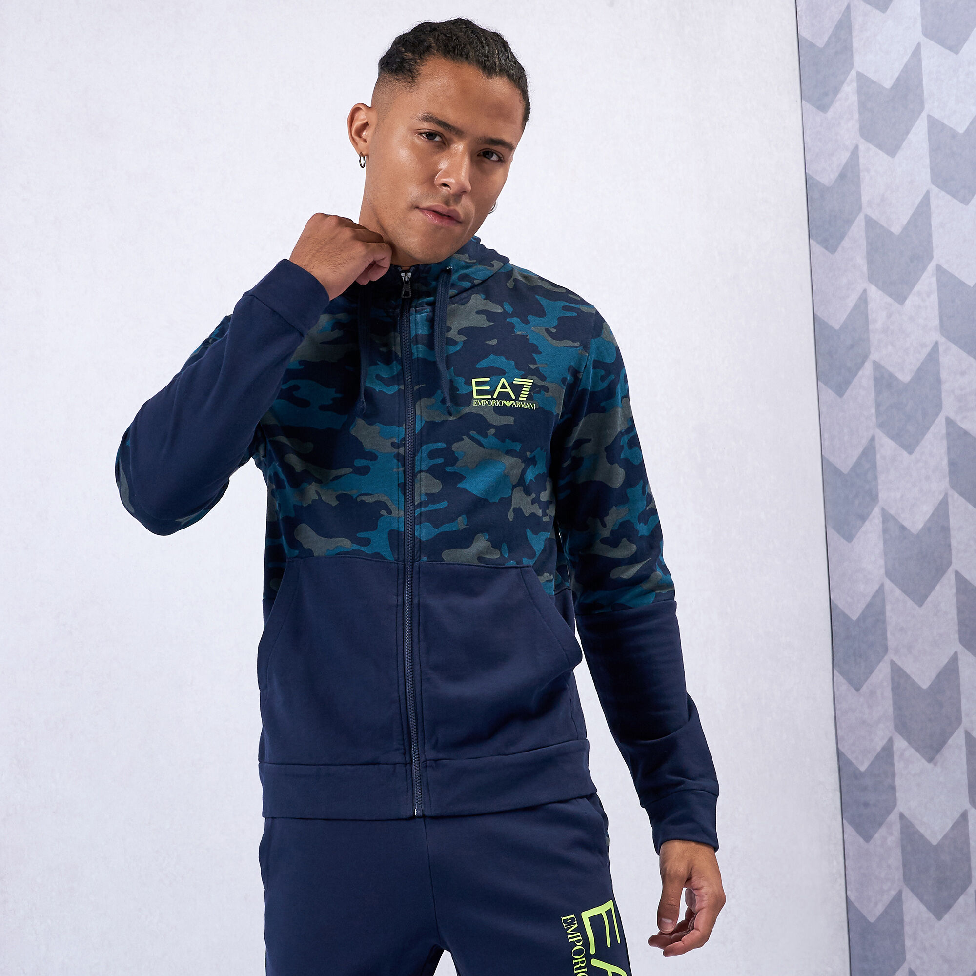 Ea7 camo sale hoodie